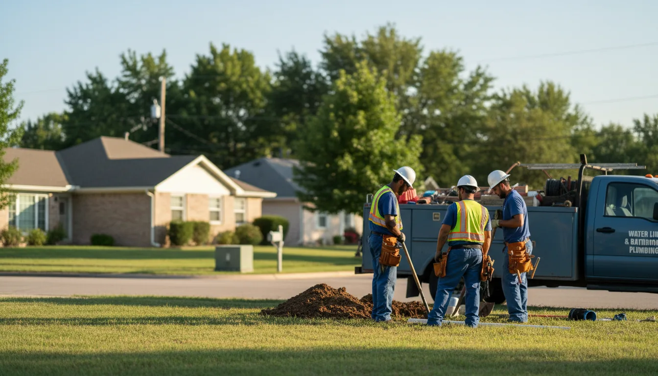 Residential water line and bathroom plumbing service in Hillside, NJ